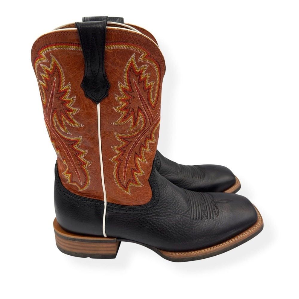 ARIAT Quickdraw 11" Cowboy Boots Men's 11 D Leather 10002221 Black Brown Western